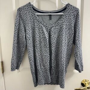 Gray Polka Dot Cardigan